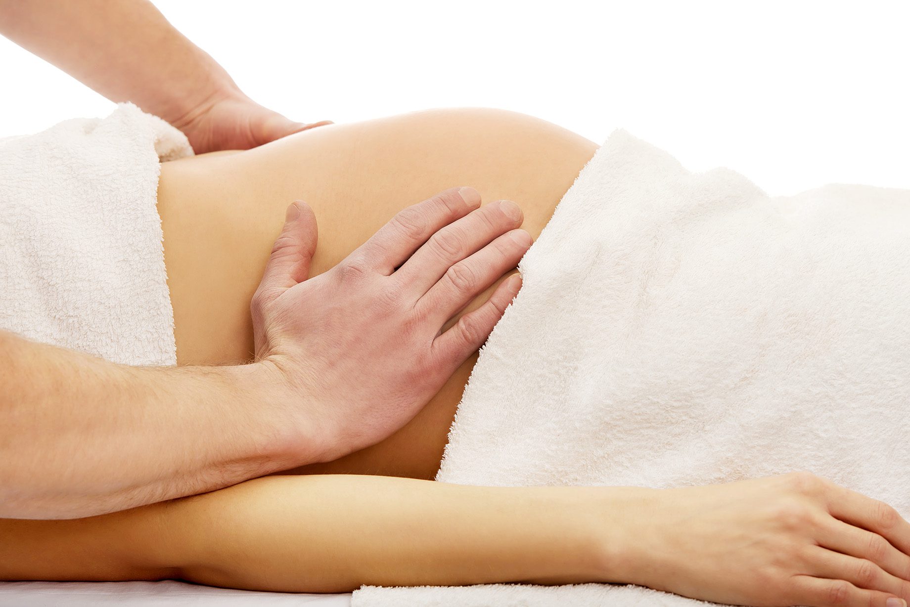 mom getting a Fort Worth prenatal massage